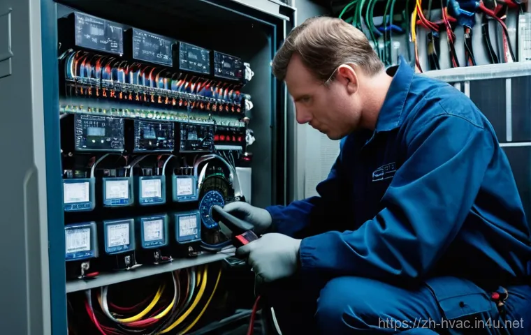 공조냉동기계 기술자의 성공적인 경력 설계 - **Prompt:** A diverse team of two HVAC professionals, one male and one female, both in their late 20...