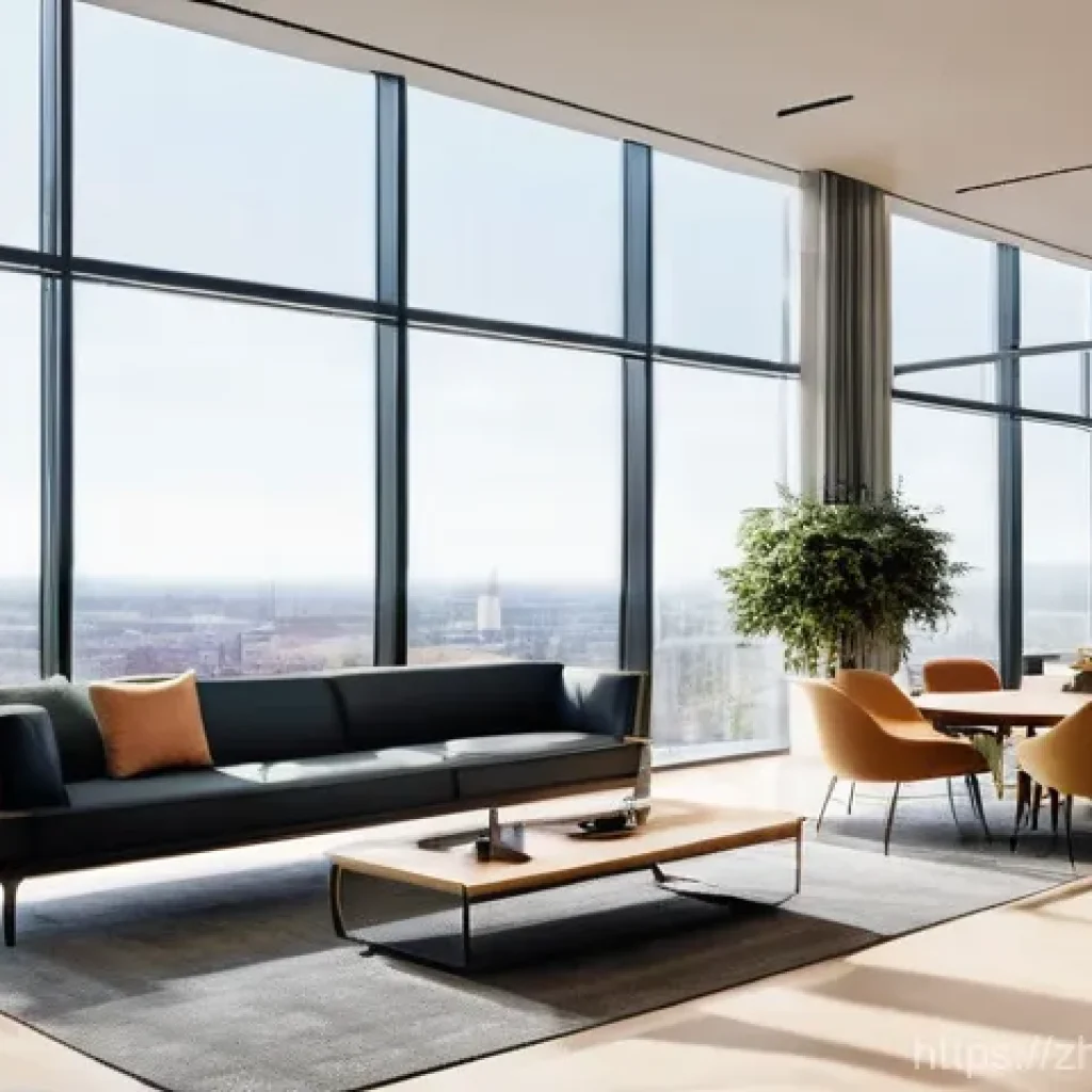 공조냉동기계와 스마트 HVAC 기술 - **Prompt 1: The Intelligent Urban Oasis**
    A wide, inviting view of a modern, eco-friendly office...