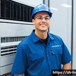 공조냉동기계 기술자 연봉 협상 전략 - **Prompt:** "A highly competent male or female HVAC engineer, in their early to mid-30s, confidently...