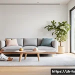 공조냉동기계와 AI 기반 냉동 시스템 - **Prompt:** A serene, modern living room bathed in soft, natural light. In the center, a diverse fam...